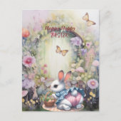 Happy Hoppy Easter Rabbit Eggs Briefkaart (Voorkant)