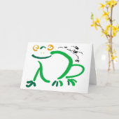 Happy hoppy frog kaart (Gele Bloem)