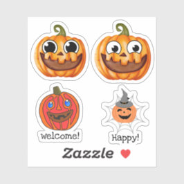 Happy horror pumpkin halloween sticker