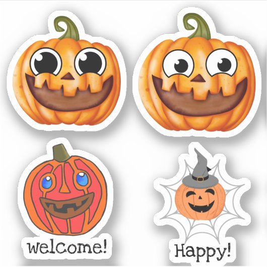 Happy horror pumpkin halloween sticker (Voorkant)