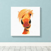 HaPPY HoRSe ' GiNGeR NuT ' BY SHiRLeY MacARTHuR Canvas Afdruk (Insitu (Houten vloer))