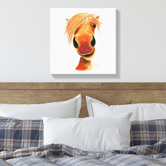 HaPPY HoRSe ' GiNGeR NuT ' BY SHiRLeY MacARTHuR Canvas Afdruk (Insitu (Slaapkamer))