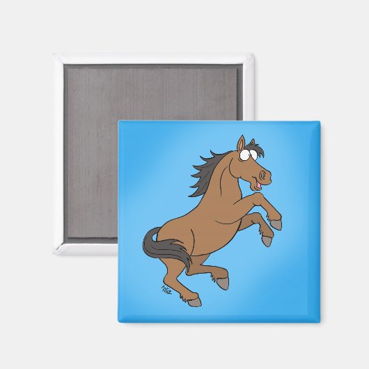 Happy Horse Magnet - Blauw (Voorkant / Achterkant)