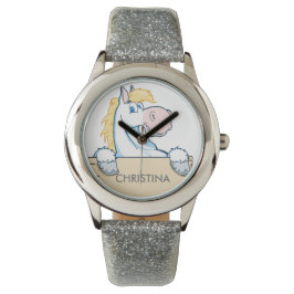 Happy Horse met aangepaste naam op teken Horloge