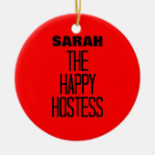 Happy Hostess Keramisch Ornament (Voorkant)