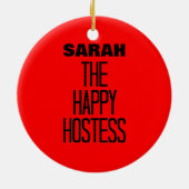 Happy Hostess Keramisch Ornament (Achterkant)