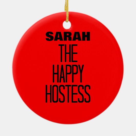 Happy Hostess Keramisch Ornament (Achterkant)