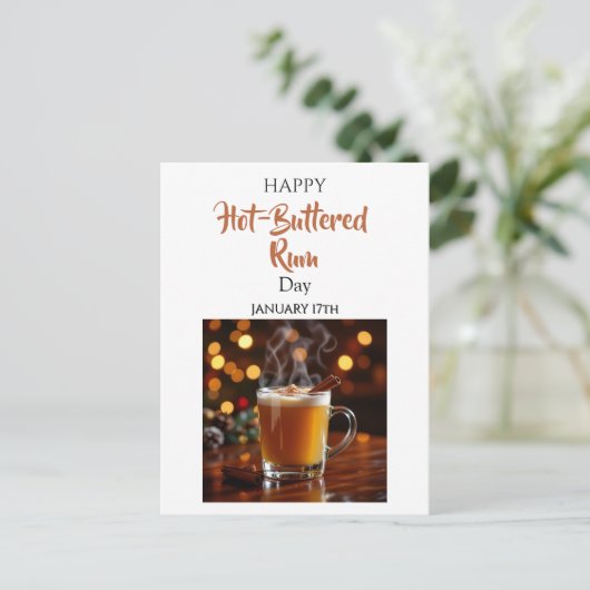 Happy Hot-Buttered Rum Day | January 17th Briefkaart (Staand voorkant)