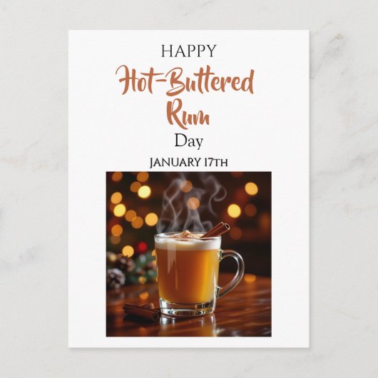 Happy Hot-Buttered Rum Day | January 17th Briefkaart (Voorkant)