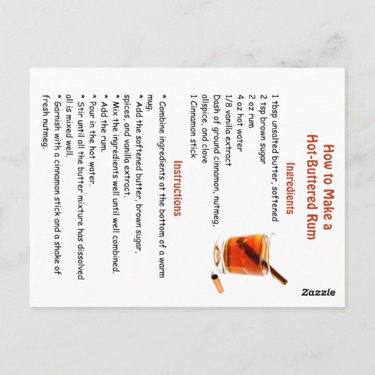 Happy Hot-Buttered Rum Day | January 17th Briefkaart (Achterkant)