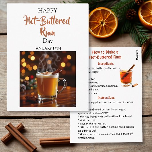 Happy Hot-Buttered Rum Day | January 17th Briefkaart