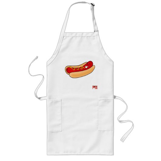 Happy Hot Dog Grill Apron Lang Schort (Voorkant)