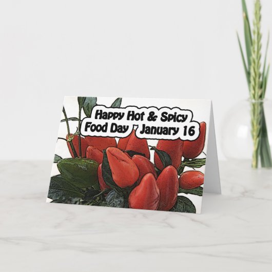 Happy Hot & Spicy Food Day Kaart 16 januari (Voorkant)