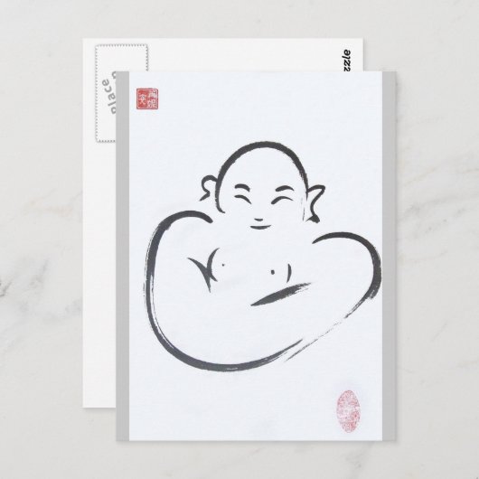 Happy Hotei Buddha Briefkaart (Voorkant / Achterkant)