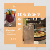 Happy Hour Appetizers en Drink Party Invitation Kaart (Voorkant / Achterkant)
