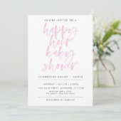 HAPPY HOUR BABY SHOWER- ROZE KAART (Staand voorkant)