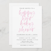 HAPPY HOUR BABY SHOWER- ROZE KAART (Voorkant / Achterkant)