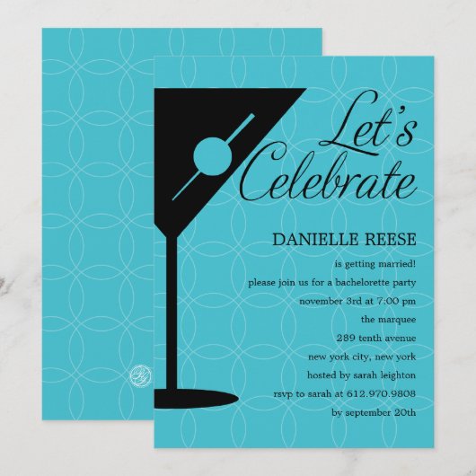 Happy Hour Bachelorette/Bridal Shower Uitnodiging (Voorkant / Achterkant)