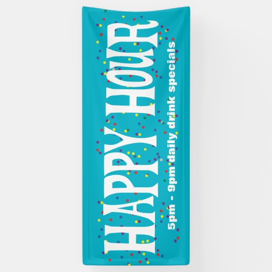 Happy Hour-banner Spandoek (Verticaal)