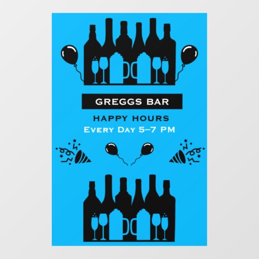 Happy Hour Bar And Pub Raamsticker (Vel)