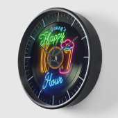 Happy Hour Bar Clock Neon Beer Custom Name Mancave (Hoek)