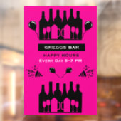 Happy Hour Bar En Pub Raamsticker (Vel 2)