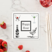 Happy Hour Beer Martini Cocktails Alcohol Party Servet (Insitu)