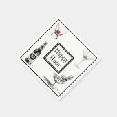 Happy Hour Beer Martini Cocktails Alcohol Party Servet (Hoek)