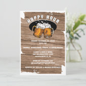 Happy Hour Beer Mokken Invitation Kaart (Staand voorkant)