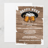 Happy Hour Beer Mokken Invitation Kaart (Voorkant / Achterkant)
