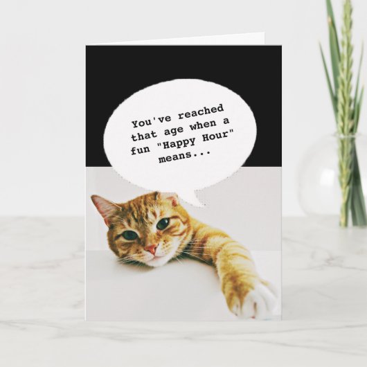 Happy Hour-bericht Ouder worden Grappig Verjaardag Kaart (Voorkant)