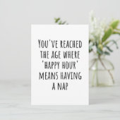 "Happy Hour" betekent dutje tijd - grappig pensioe Bedankkaart (Staand voorkant)