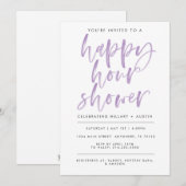 HAPPY HOUR BRUIDSDOUCHE UITNODIGING - Lavendel (Voorkant / Achterkant)