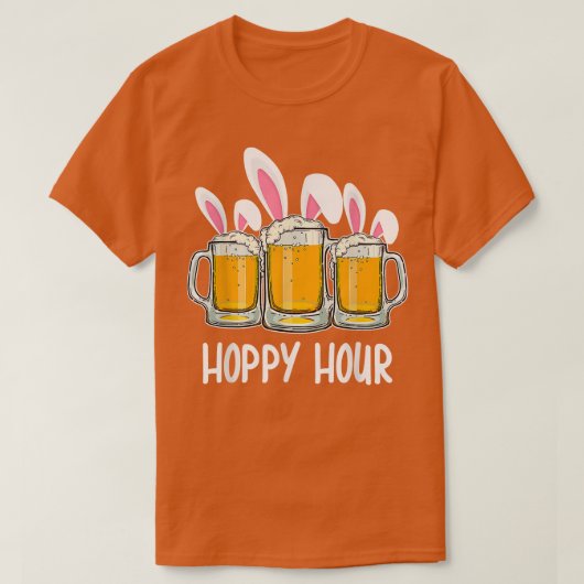 Happy Hour Bunny Ear Beer Lover Funny Easter Holid T-shirt (Design voorkant)