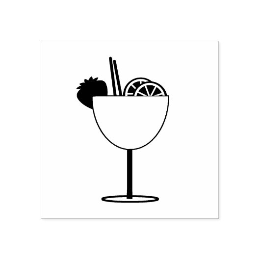 Happy Hour Cocktail met Fruit Art Stamp Rubberstempel (Afrduk)