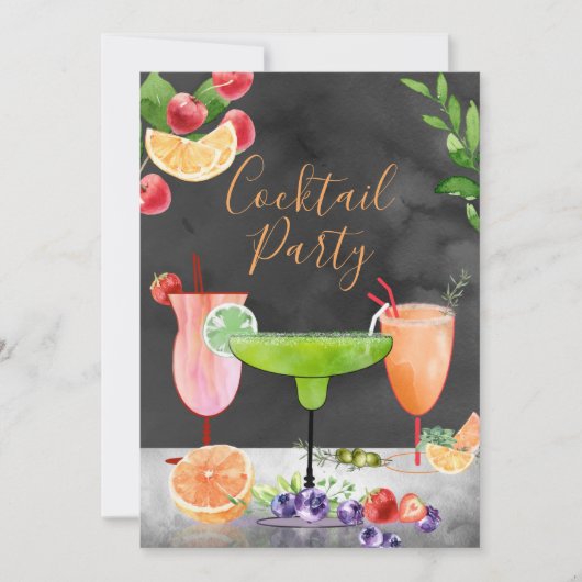 Happy Hour Cocktail Party - Uitnodiging (Voorkant)