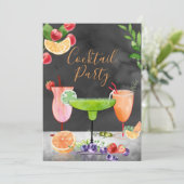 Happy Hour Cocktail Party - Uitnodiging (Staand voorkant)