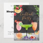 Happy Hour Cocktail Party - Uitnodiging (Voorkant / Achterkant)