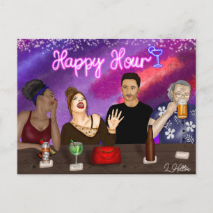 Happy Hour   Digitale kunst Briefkaart