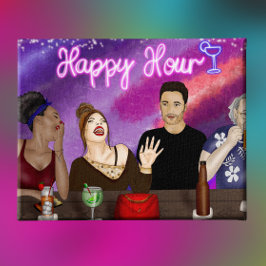 Happy Hour | Digitale kunst Canvas Afdruk