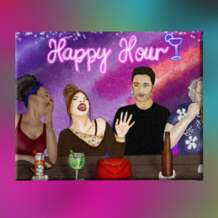Happy Hour   Digitale kunst Canvas Afdruk