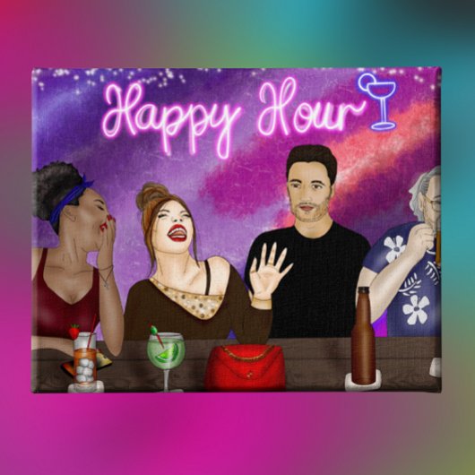 Happy Hour | Digitale kunst Canvas Afdruk