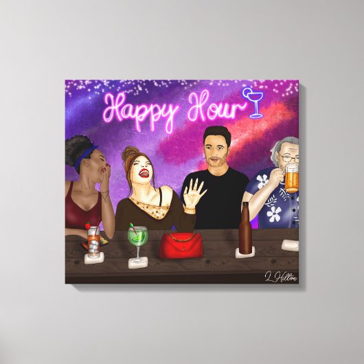 Happy Hour | Digitale kunst Canvas Afdruk (Voorkant)