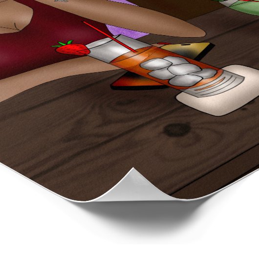 Happy Hour | Digitale kunst Poster (Hoek)