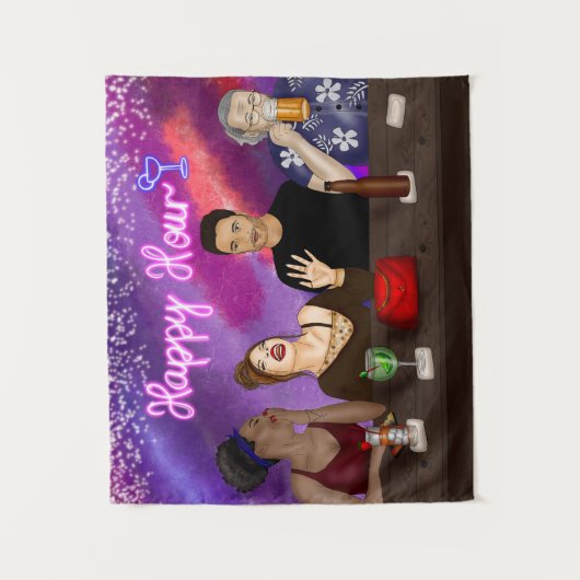 Happy Hour | Digitale kunst Wandkleed (Voorkant)