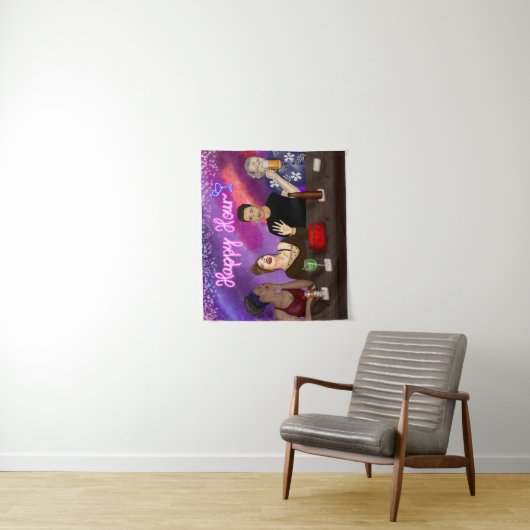 Happy Hour | Digitale kunst Wandkleed (In situ)