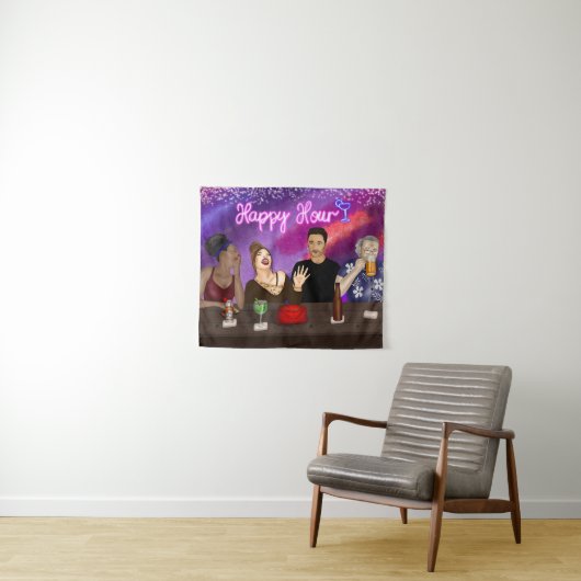 Happy Hour | Digitale kunst Wandkleed (In Situ (horizontaal))