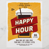 Happy Hour Drink Bier Ad Bar Flyer (Voorkant)
