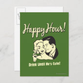 Happy Hour: Drink tot hij klaar is Briefkaart (Voorkant / Achterkant)