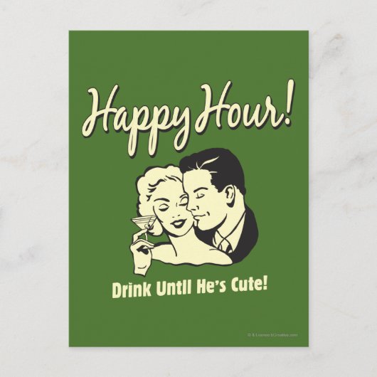 Happy Hour: Drink tot hij klaar is Briefkaart (Voorkant)